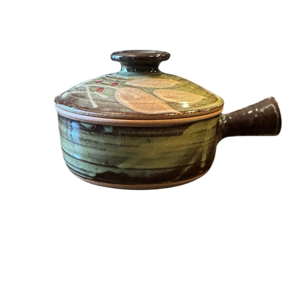 Hand Made Ceramic Covered Pot, Egg Cooker Buffalo Gap Pottery nwot